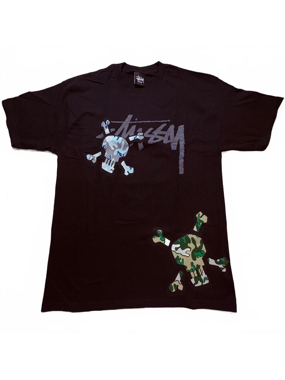 Stussy Camo Skull Graphic T-Shirt Black Medium